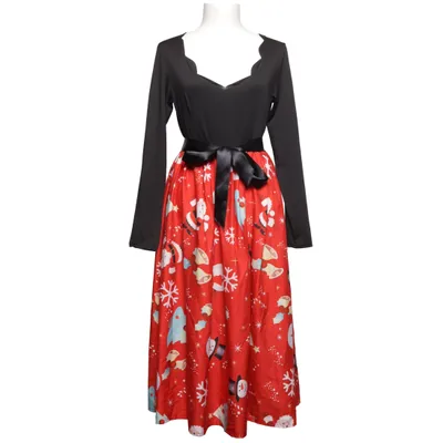 Jurk (Zwart, Rood, Meerkleurig) van Moking Top Katoen, Polyester