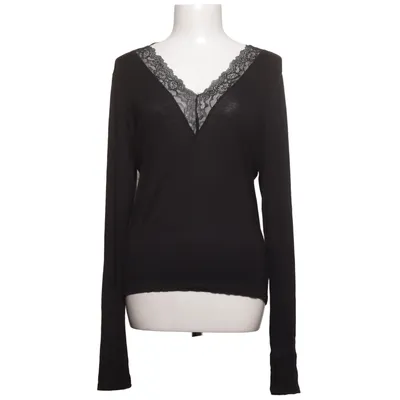 Slå-om bluse (Sort) fra Stories Elastan, Modal, Polyester