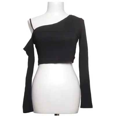 Crop top (Sort) fra Kollyy Bomuld, Elastan