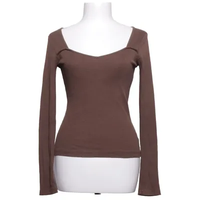 Langærmet t-shirt (Brun) fra Pure Friday Bomuld, Elastan