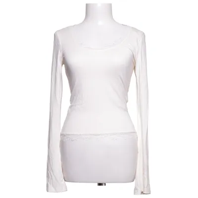 Långärmad t-shirt (Vit) från Gina Tricot Elastan, Viskos