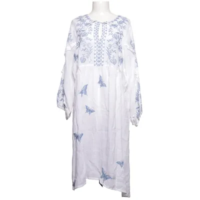 Kleid (Weiß, Blau) von Johnny Was Baumwolle, Polyester