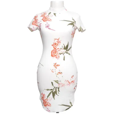 Jurk (Wit, Meerkleurig) van AX Paris Elastaan, Polyester