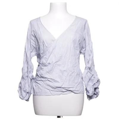 Wrap blouse (Blue) from H&M Modern Classic Cotton