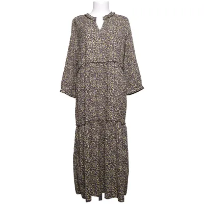 Maxikjole (Brun, Gul, Grå) fra Vanting Polyester