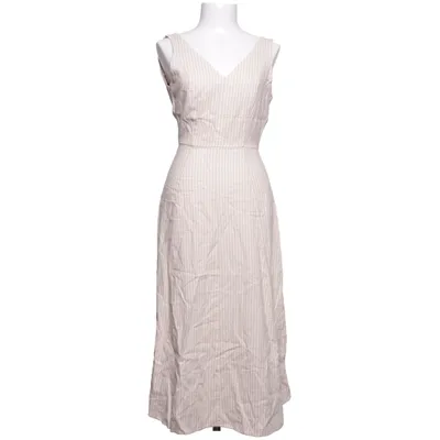 Dress (Beige, White) from Mango Cotton, Linen, Viscose