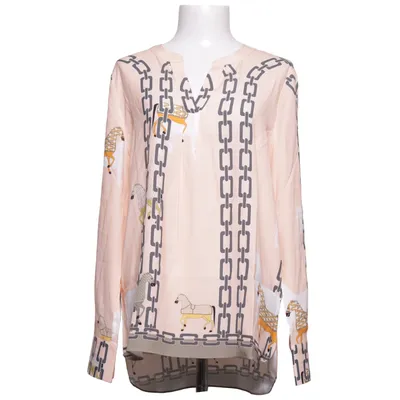 Bluse (Beige, Flerfarvet) fra Herzen´s Angelegenheit Elastan, Silke