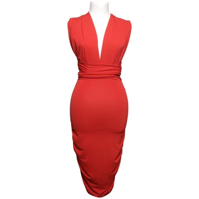Robe (Rouge) de Moda International Élasthane, Polyester