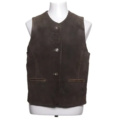 Leather vest (Brown) from Rs Landgut Leather, Polyester, Viscose