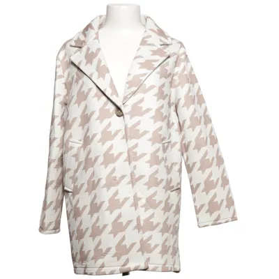 Frakke (Beige, Hvid) fra Amber & June Elastan, Polyester, Viscose