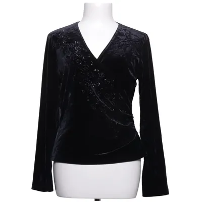 Slå-om bluse (Sort) fra Notations Elastan, Polyester