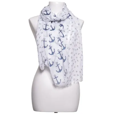 Halstørklæde (Hvid, Blå) fra Scarfs 4 You Polyester, Viscose