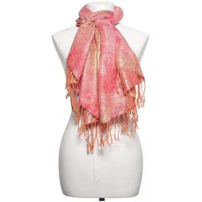 Sjaal (Rood, Goud) Katoen, Viscose