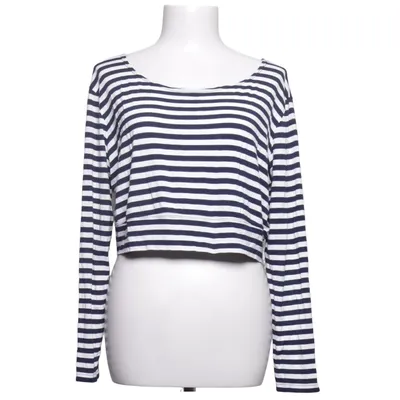 Lange mouwen shirt (Blauw, Wit) van Mania Elastaan, Viscose