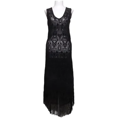 Beach dress (Hellång vacker gotisk klänning i burn out mönster och fransar nedtill. ) from Black Moon Lilith Polyester