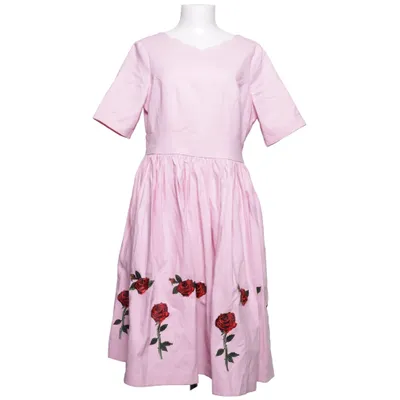 Jurk (Roze, Rood, Groen) van Hell Bunny Katoen, Elastaan, Polyester