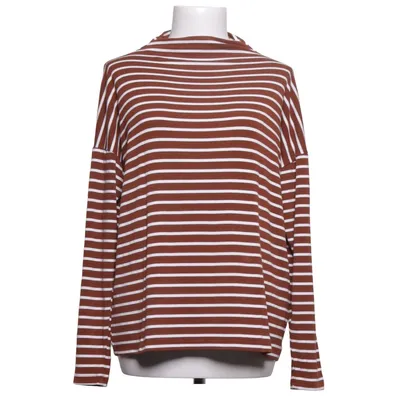 T-shirt à manches longues (Marron, Blanc) de Kaffe Élasthane, Polyester, Viscose