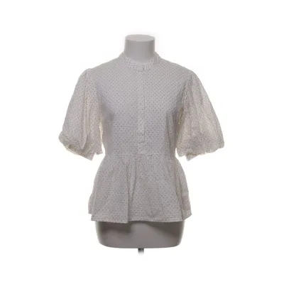 Peplumtopp (Vit, Svart) från Object Bomull, Viskos