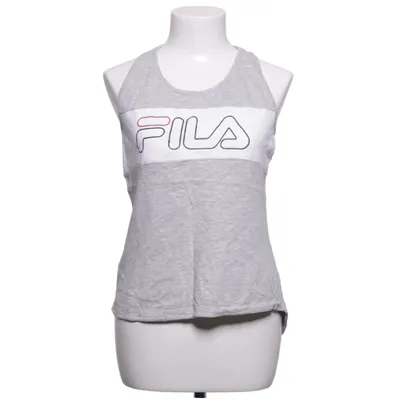 Sports tank top (Gray, White) from Fila Cotton, Viscose