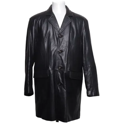 Leather coat (Black) from Petroff Acetate, Leather, Polyamide