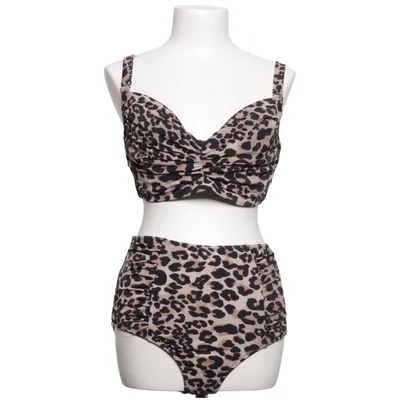 Bikini (Brown, Black) from Swim by Zizzi Elastane, Polyamide, Polyester
