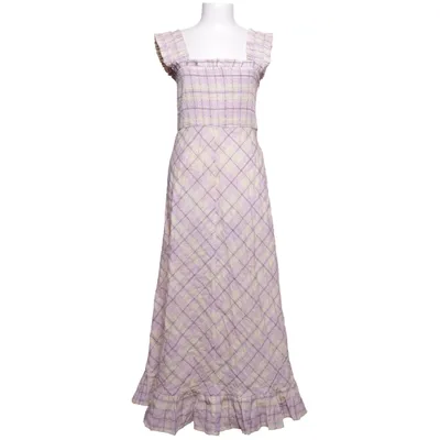 Maxi dress (Purple, Yellow, Multicolored) from Ganni Organic cotton, Polyamide, Recycled polyester