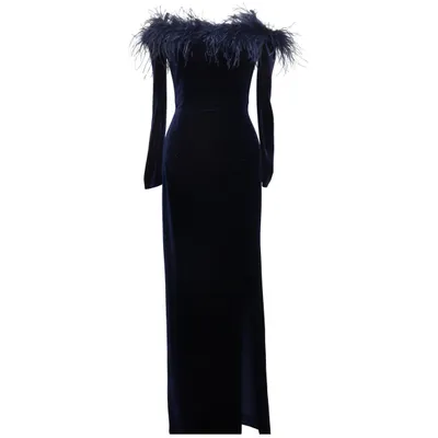 Evening gown (Blue) from Broadway Elastane, Polyester