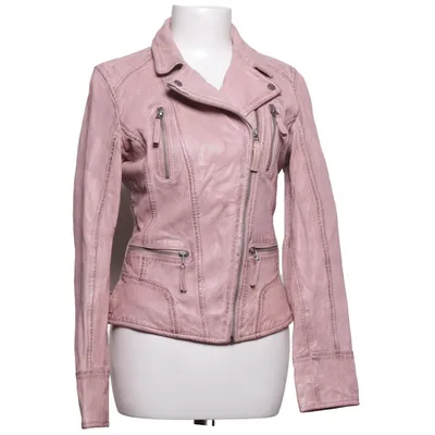 Veste de motard (Rose) de Oakwood Coton, Cuir, Polyester