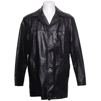 Leren blazer (Zwart) van SAKI Leather Leer, Polyester