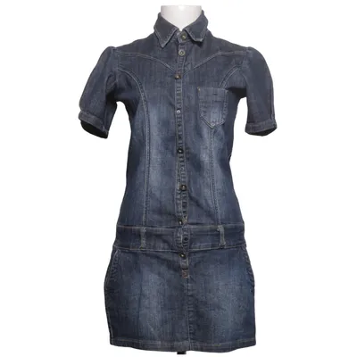 Robe en jean (Bleu) de Revers Jeans Coton, Élasthane