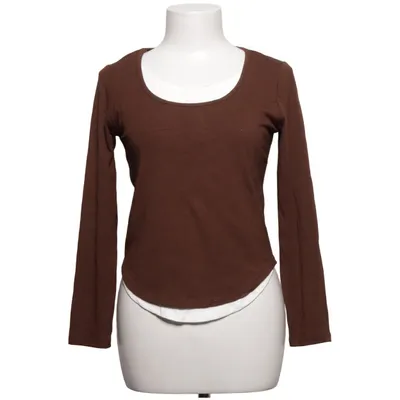 Langarmshirt (Braun, Weiß) von Wit Girl Elasthan, Viskose