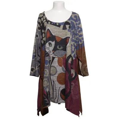 Tunique (Marron, Gris, Multicolore) de Elitzia Acrylique, Élasthane, Viscose