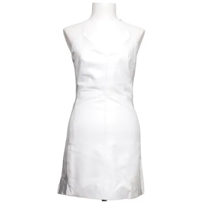 Dress (White, Silver) from Manokhi Leather, Polyester, Viscose