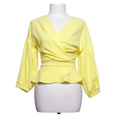Slå-om bluse (Gul) fra Boohoo Elastan, Polyester