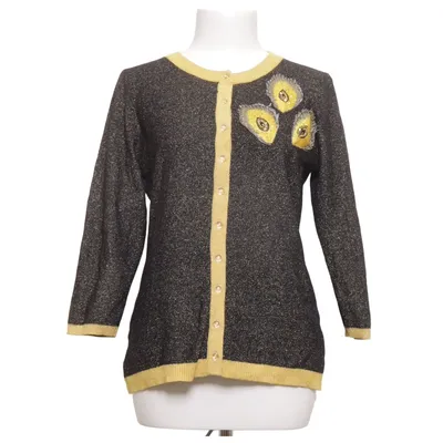 Cardigan (Black, Yellow) from Unique Vintage Polyamide, Polyester, Viscose