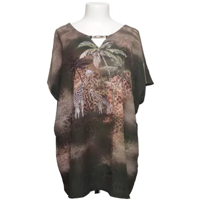 Top (Green, Brown) from Paola! Elastane, Polyester, Viscose