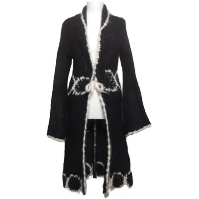 Cardigan (Zwart, Wit) van Branting Mohair, Polyamide, Wol