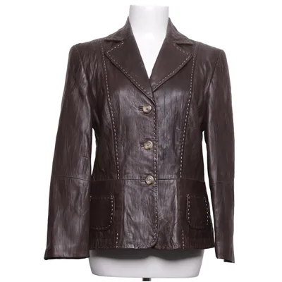 Læderblazer (Brun) fra Gerry Weber Acetat, Læder, Polyamid