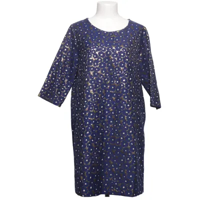 Robe (Bleu, Or) de Nathalie Vleeschouwer Coton, Fibre métallique, Polyester