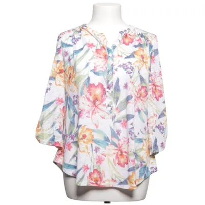 Blouse (Wit, Meerkleurig) van Canda Premium Polyester, Viscose
