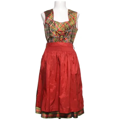 Dirndl (Röd, Flerfärgad) från Nockstein Trachten Polyester, Bomull