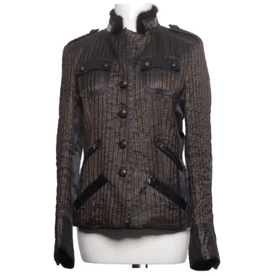 Jacket (Brown, Black) from Ambiente Acetate, Cotton, Mink, Polyamide, Polyester, Polyurethane, Wool