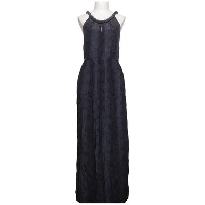 Robe longue (Bleu, Noir) de Pyrus Coton, Soie