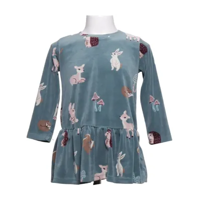 Kjole (Grøn) fra Lindex Kids Elastan, Polyester