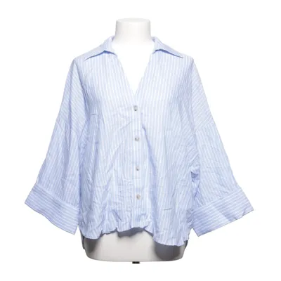 Shirt (Blue, White) from Zara Linen, Viscose