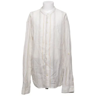 Shirt (Wit, Bruin) van Zara Katoen, Linnen