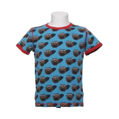 T-shirt (Blue, Brown, Red) from Maxomorra Elastane, Organic cotton