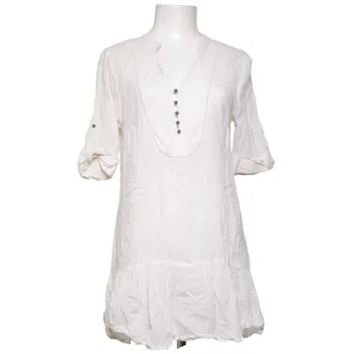 Dress (White, Beige) from VILA Clothes Cotton