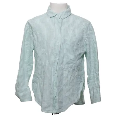 Chemise (Vert, Blanc) de Zara Coton, Lin