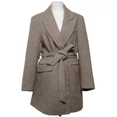 Frakke (Brun) fra H&M Polyester, Uld